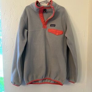 Patagonia synchilla Gray Fleece with Coral Accents